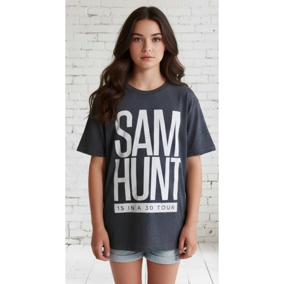 Sam Hunt 15 In 30 Tour T-shirt Gray Size S - Picture 1 of 7